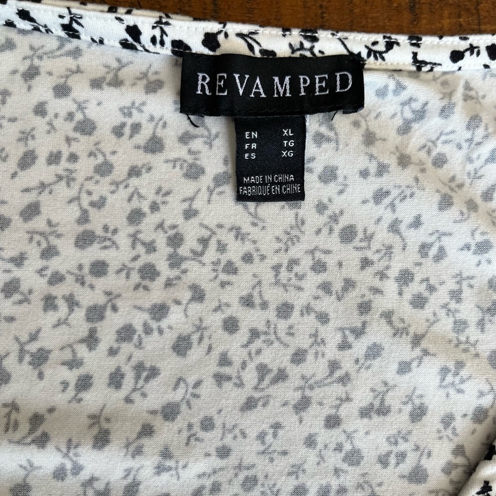 Revamped Black Rose Print Floral Mini Wrap Dress - Picture 2 of 3